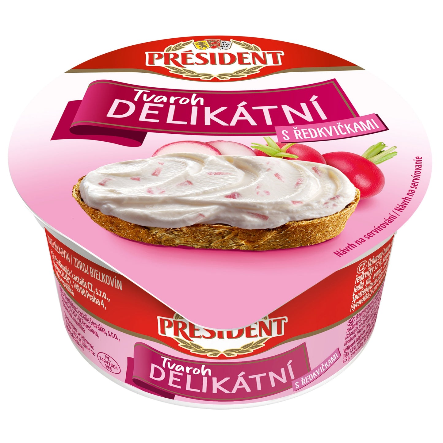 Président Delikátní Tvaroh Ředkvička