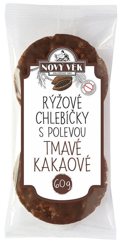 Nový Věk Rýžové chlebíčky tmavé kakaové