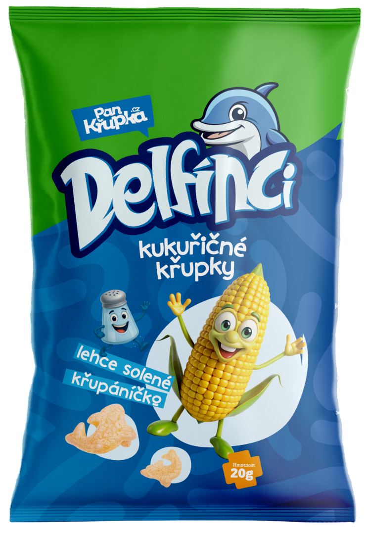 Pan Křupka Delfínci kukuřičný snack jemně solený