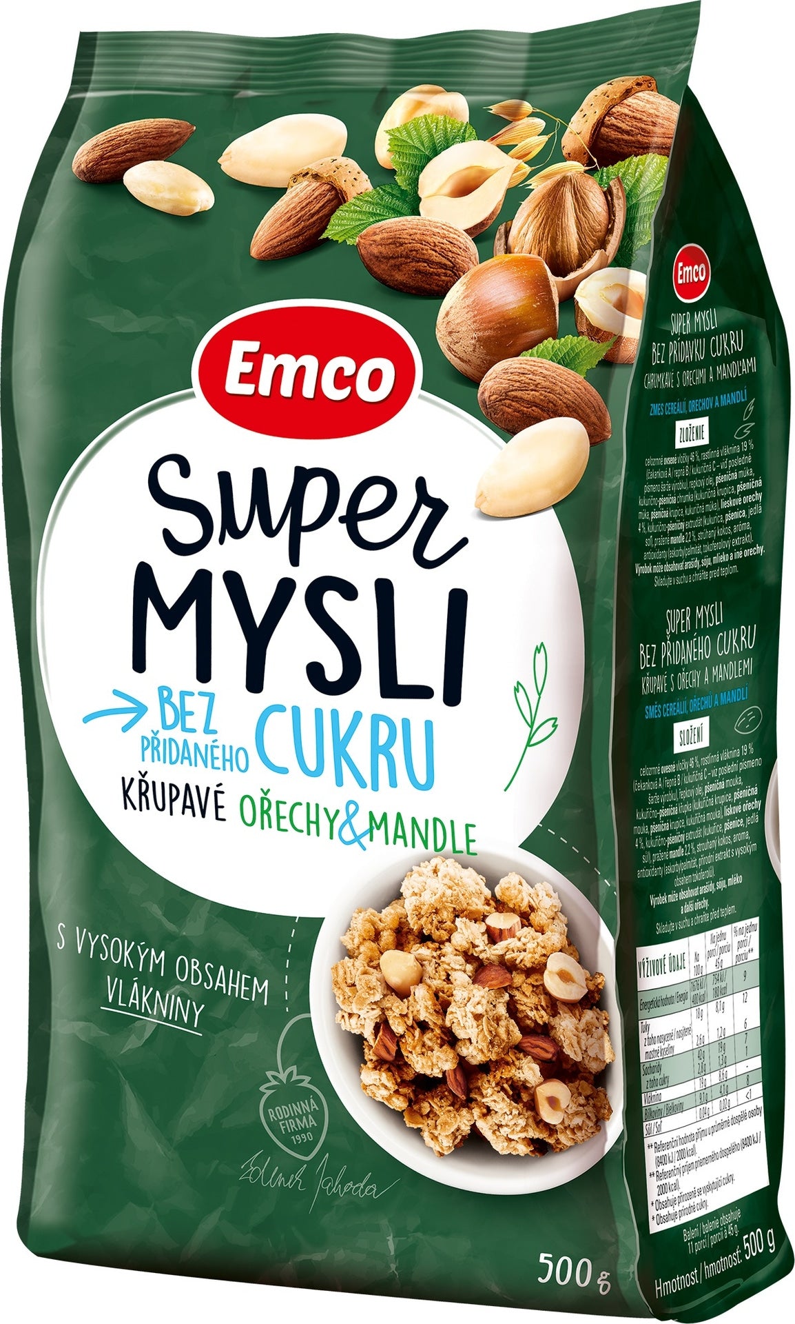 Emco Super Mysli bez přidaného cukru Křupavé Ořechy & Mandle