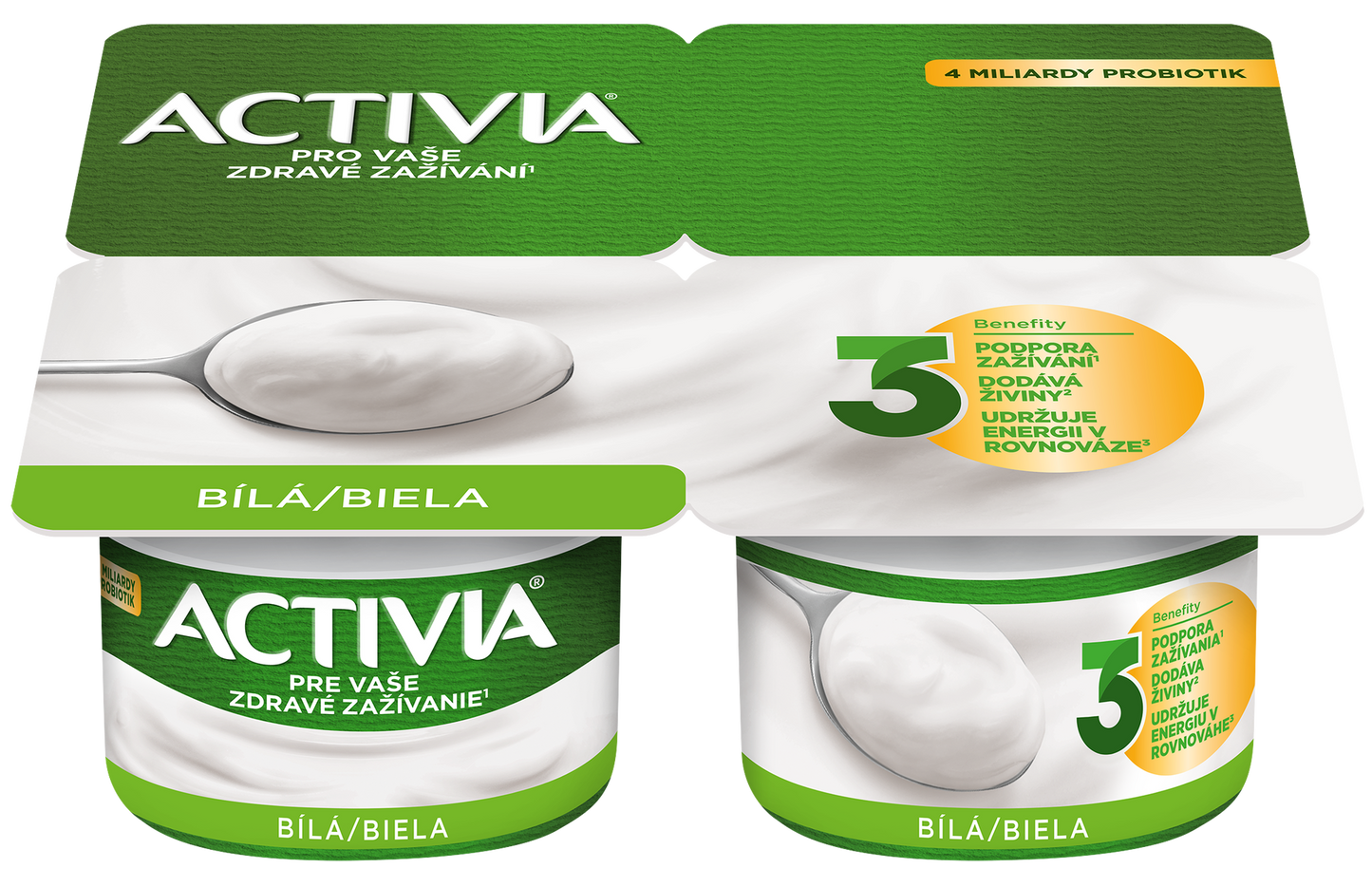 Activia Probiotický jogurt bílý 4x120g