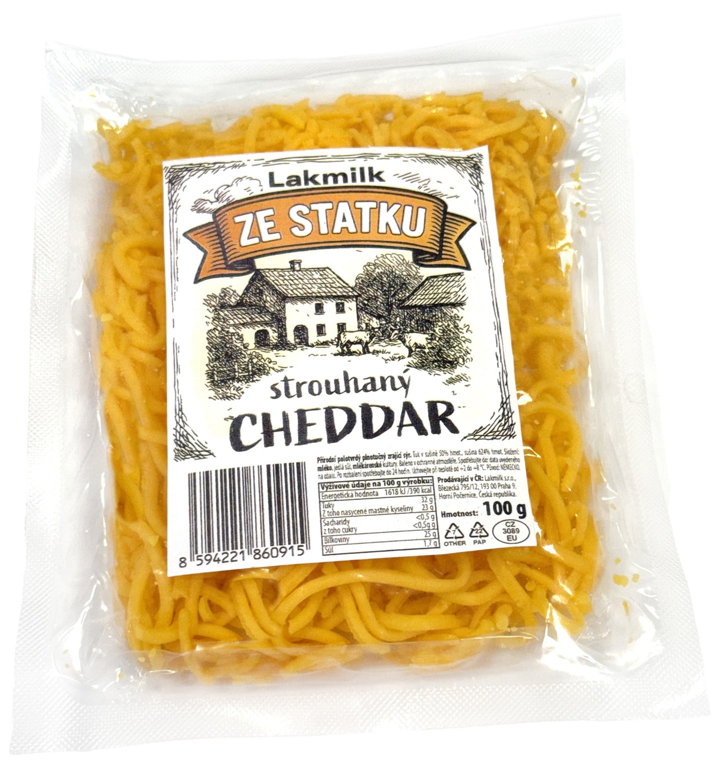 Lakmilk Cheddar, strouhaný