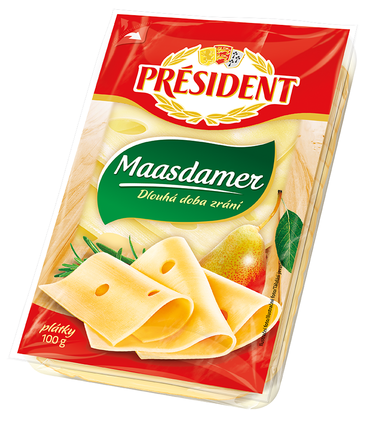 Président Maasdamer plátkový sýr