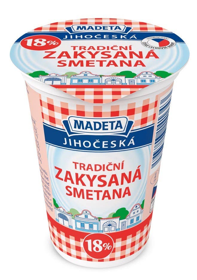 Madeta Jihočeská zakysaná smetana 18%