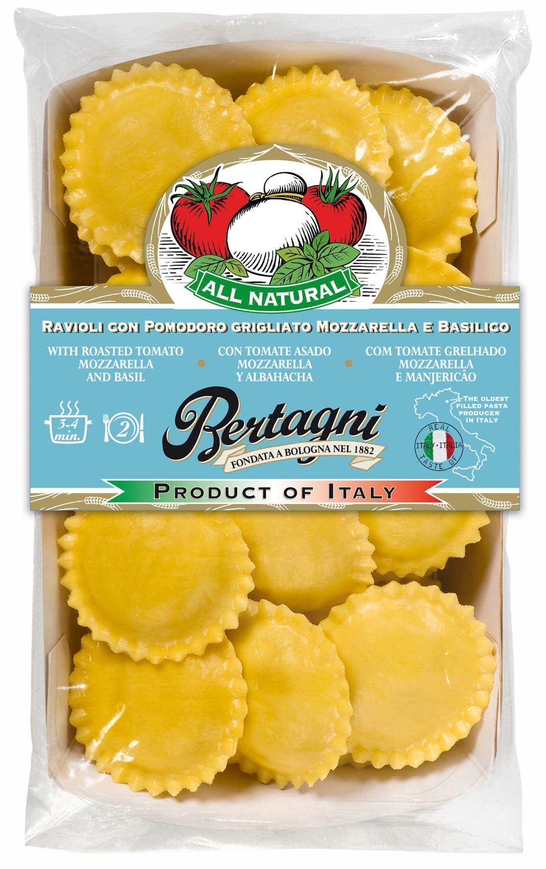 Bertagni Ravioli rajčata a mozzarella