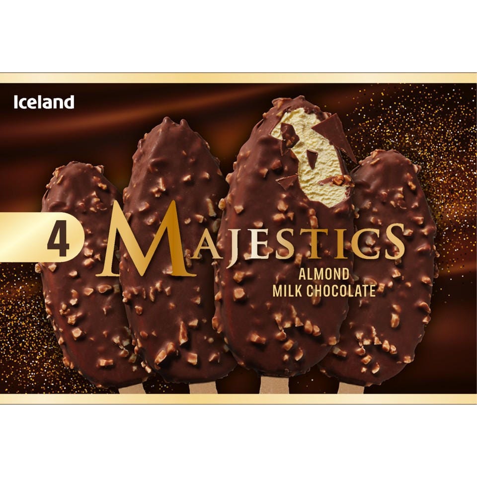 Iceland Majestics zmrzlina s belgickou čokoládou a mandlemi 4ks