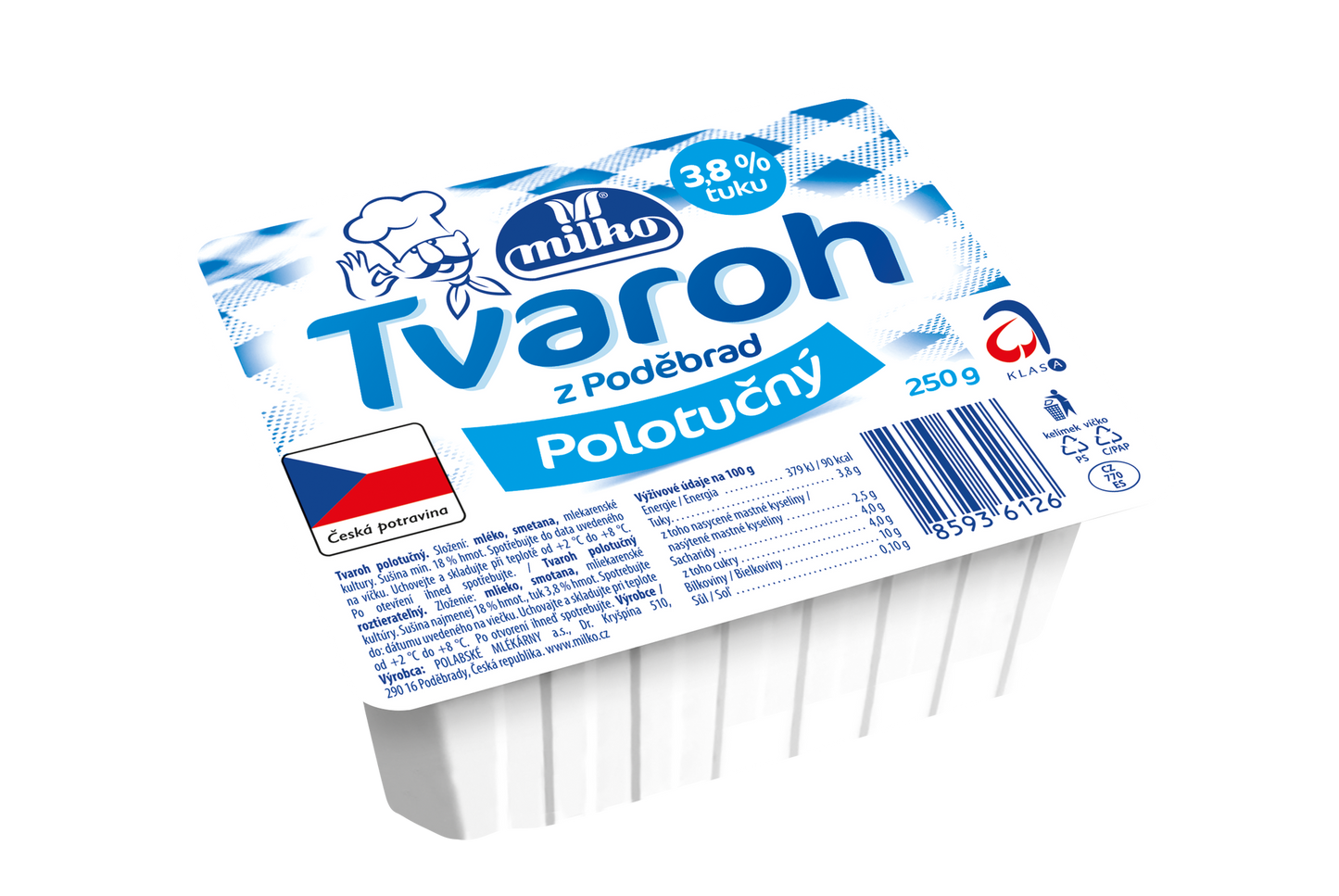 Milko Tvaroh z Poděbrad polotučný
