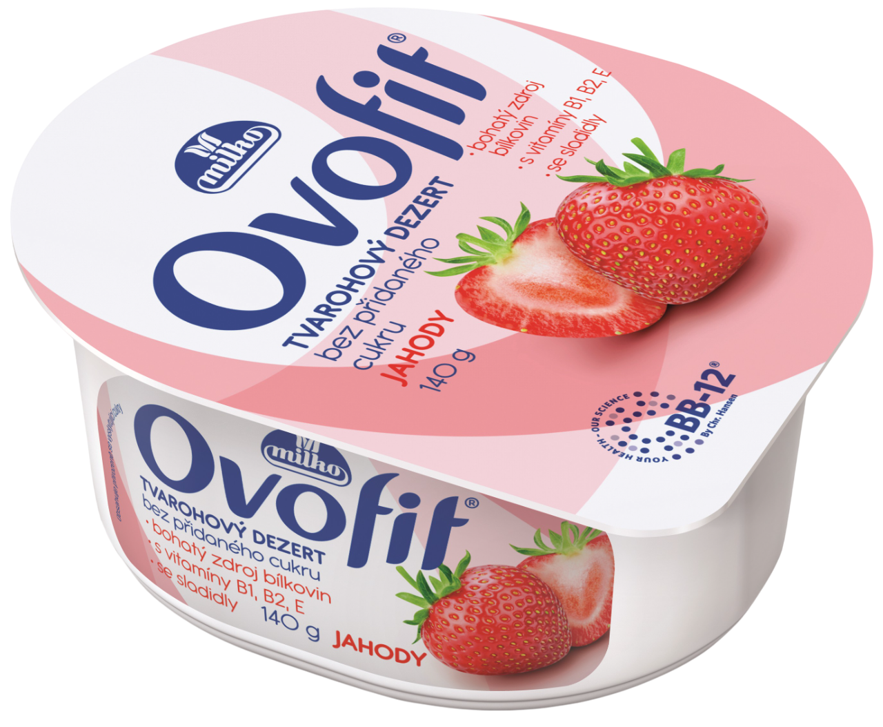 Milko Ovofit dezert jahodový