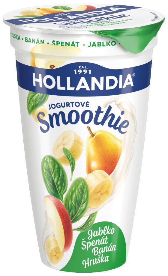 Hollandia Jogurtové smoothie banán, hruška, jablko, špenát