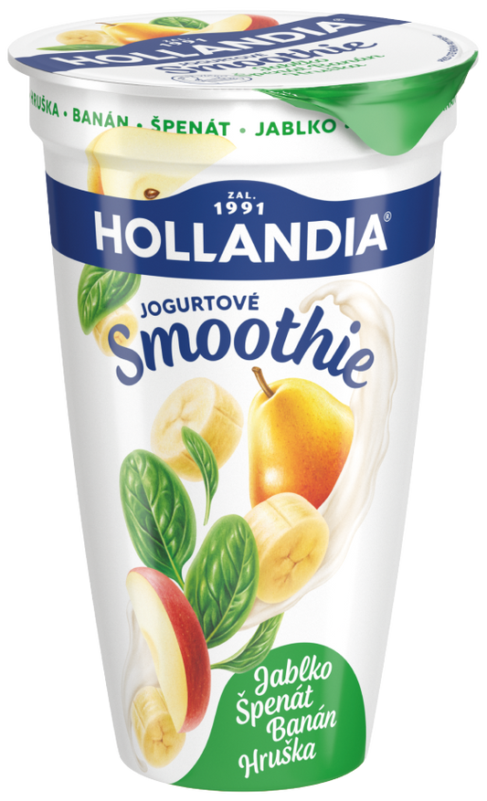 Hollandia Jogurtové smoothie banán, hruška, jablko, špenát