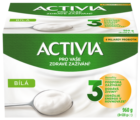 Activia probiotický jogurt bílý 8x120g