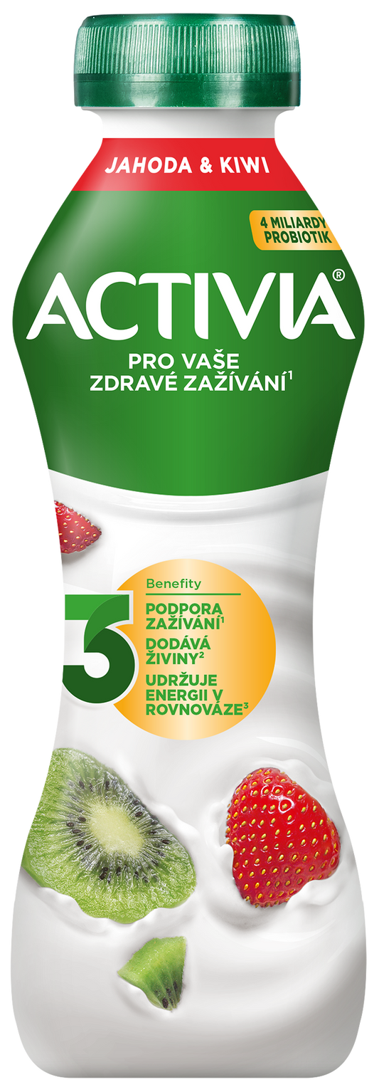 Activia Probiotický jogurtový nápoj jahoda a kiwi