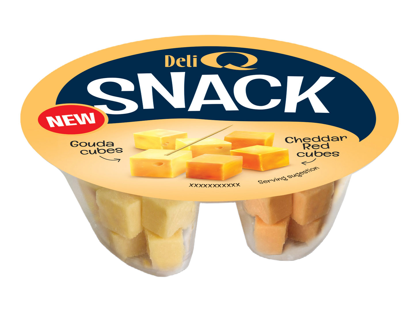 Deli Q Snack Gouda cubes/Cheddar Red cubes