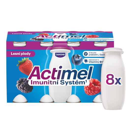 Actimel Probiotický jogurtový nápoj s vitamíny lesní plody 8x100g