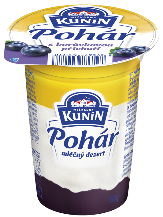 Mlékárna Kunín Pohár mléčný dezert s borůvkovou příchutí