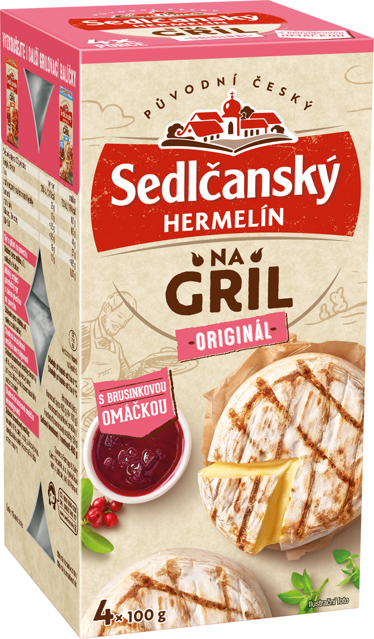 Sedlčanský Hermelín na gril originál s brusinkovou omáčkou (4x100g)