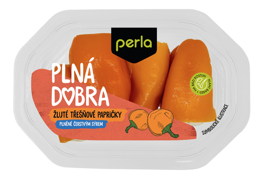 Table foods Žluté třešňové papričky plněné čerstvým sýrem