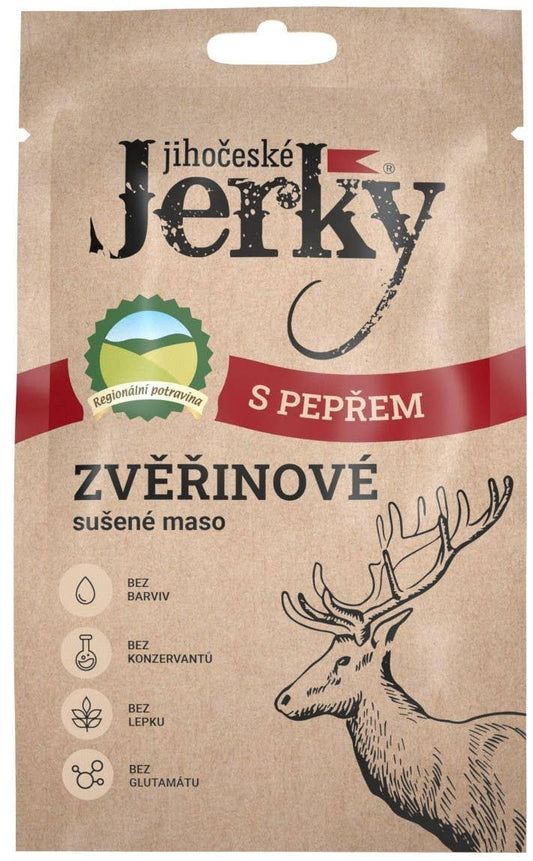 Jihočeské Jerky Zvěřinové s pepřem