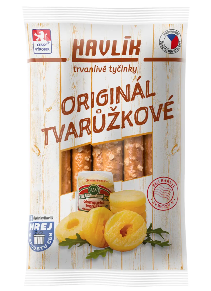 Havlík Trvanlivé tyčinky se sýrem a solí - Tvarůžkové