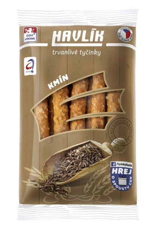 Havlík Trvanlivé tyčinky se sýrem, solí a kmínem