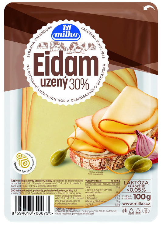 Milko Eidam uzený 30% plátky