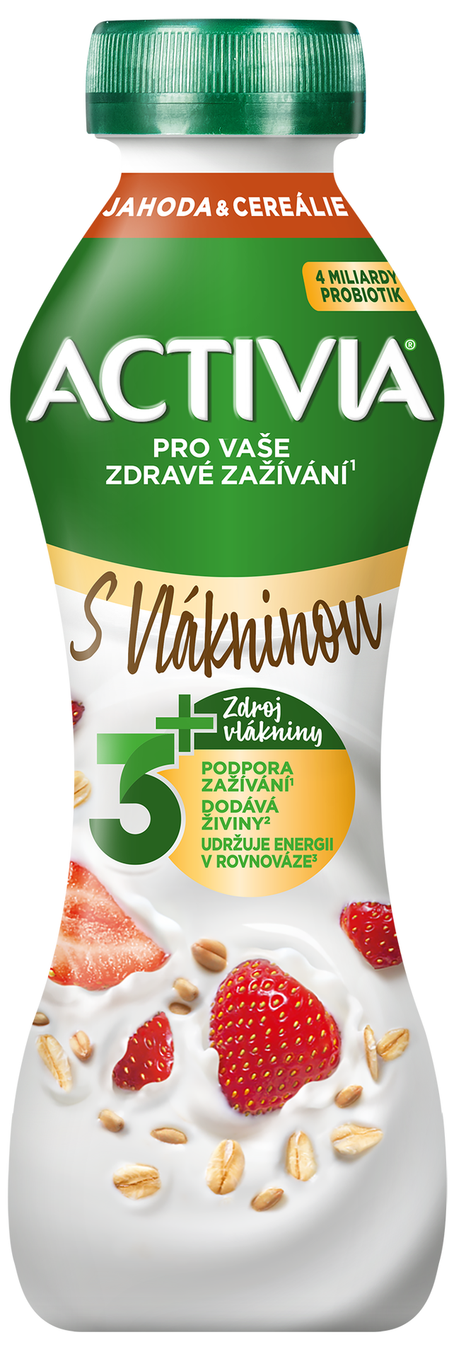 Activia Nápoj Jahoda/cereálie