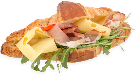 Čerstvě nakrájeno Croissant s prošutem
