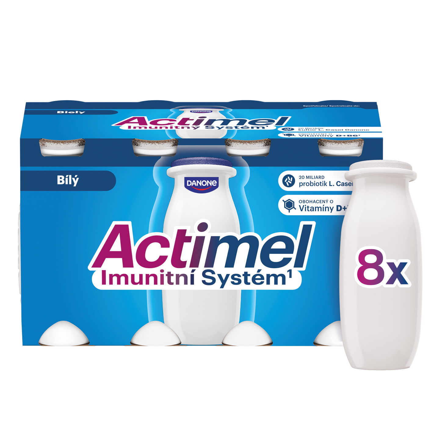 Actimel Probiotický jogurtový nápoj s vitamíny bílý 8x100g