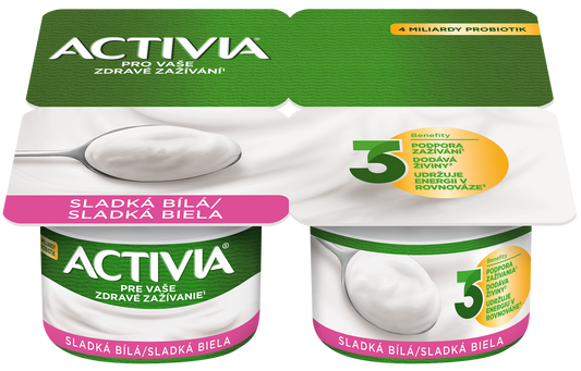Activia Probiotický jogurt bílý slazený 4x120g