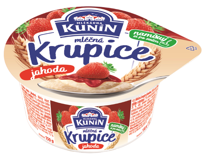 Mlékárna Kunín Mléčná krupice jahodová
