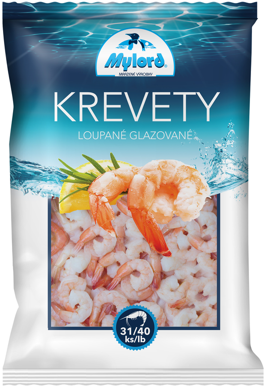 Mylord Premium Krevety loupané, glazované s ocáskem, vel. 31/40 ks/lb