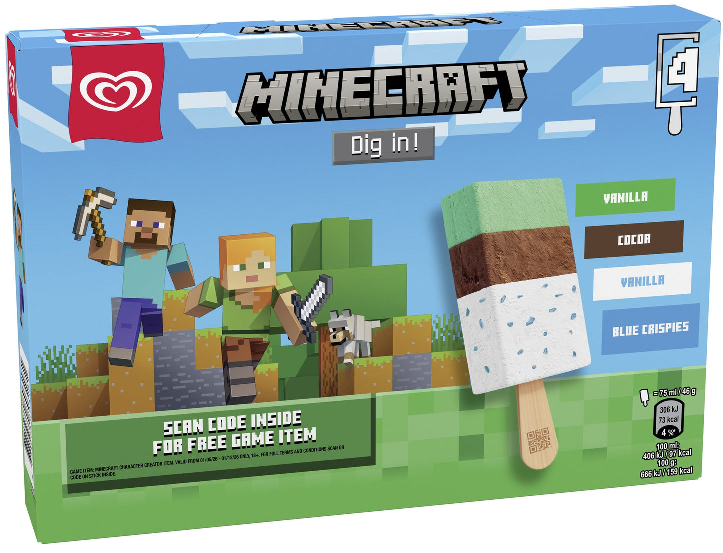 Algida Minecraft 4x75ml
