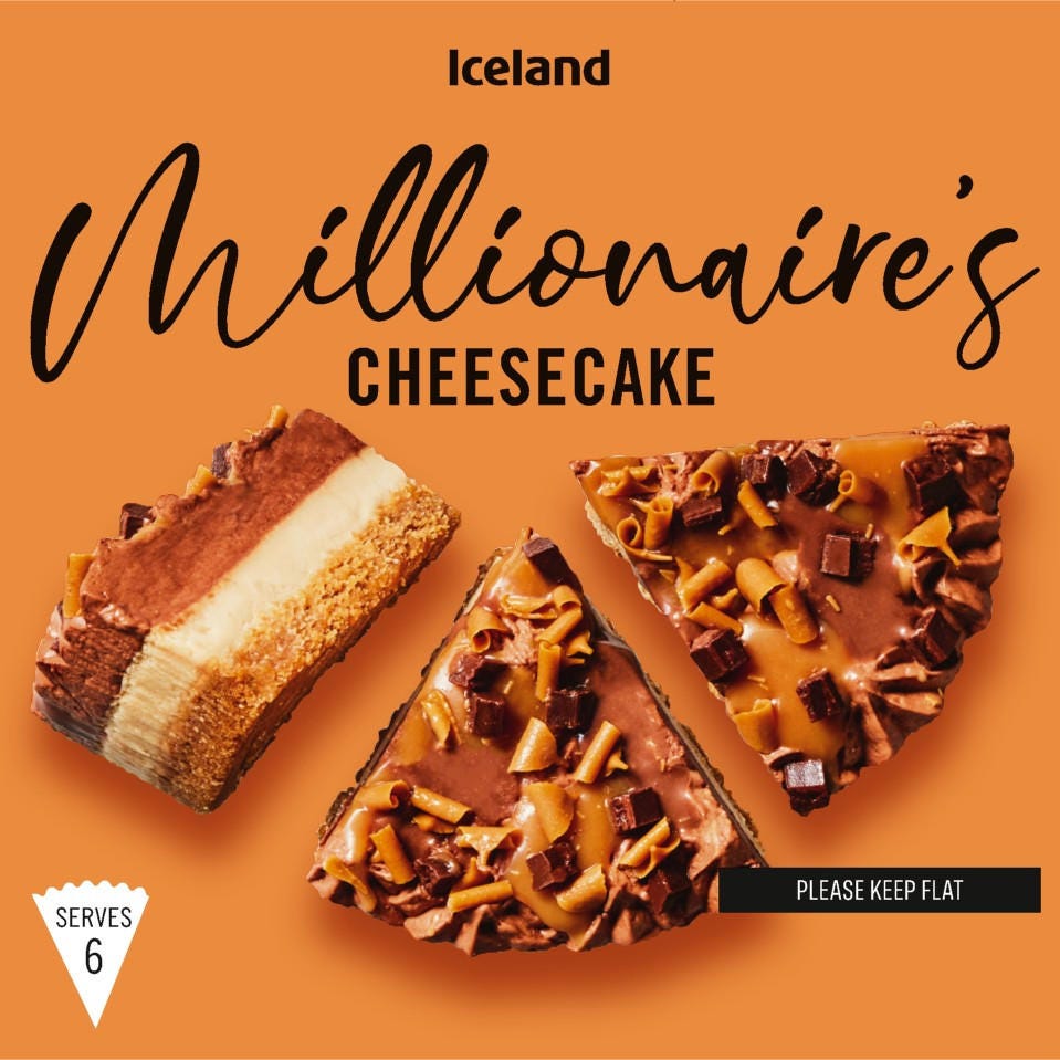 Iceland Pečený karamelový cheesecake zdobený čokoládovým krémem