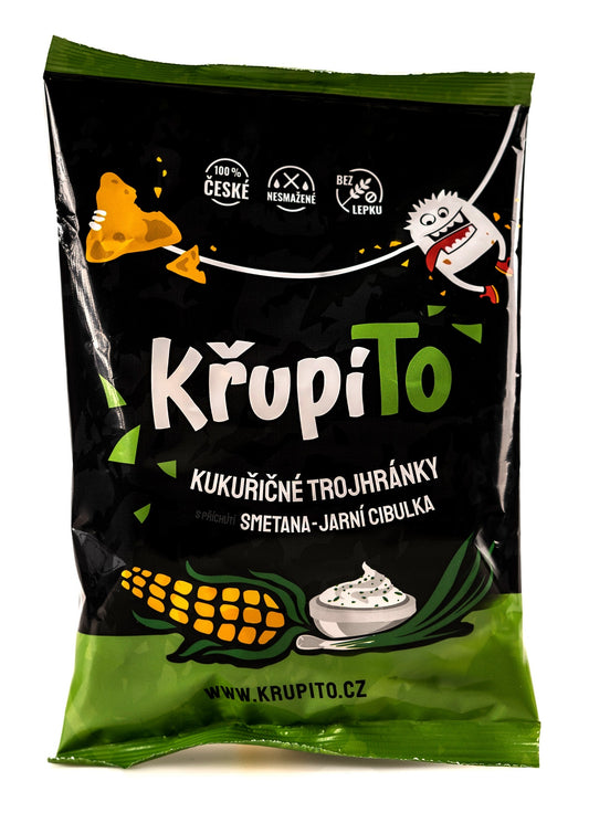 KřupíTo Kukuřičné trojhránky Zakysaná smetana - jarní cibulka