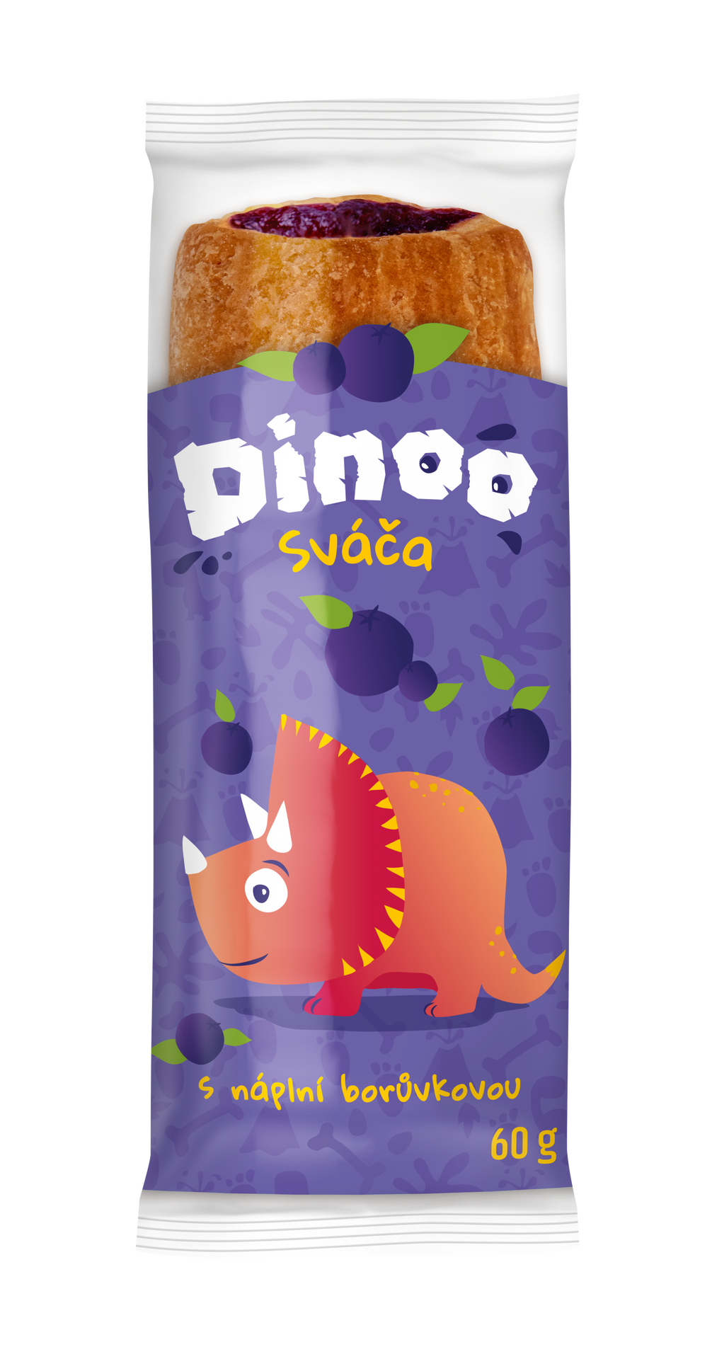 Dinoo sváča s náplní borůvkovou