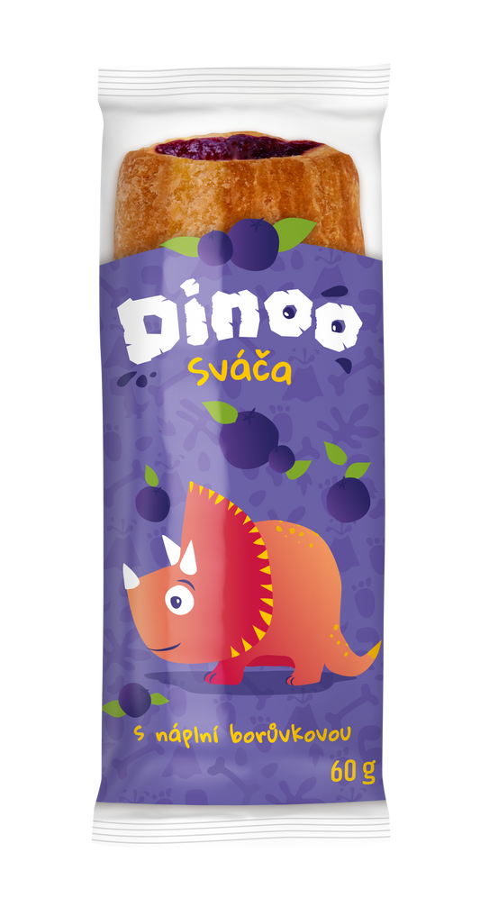 Dinoo sváča s náplní borůvkovou