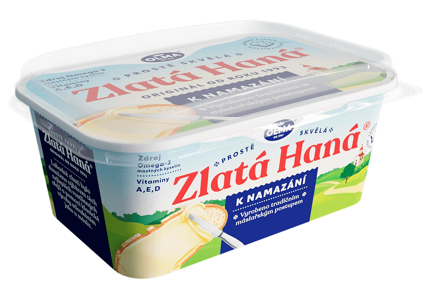 Olma Zlatá Haná k namazání rostlinný tuk (73%)