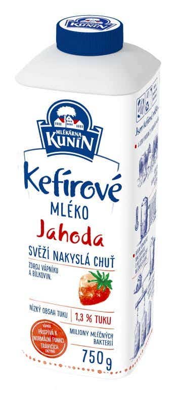 Mlékárna Kunín Kefírové mléko Jahoda
