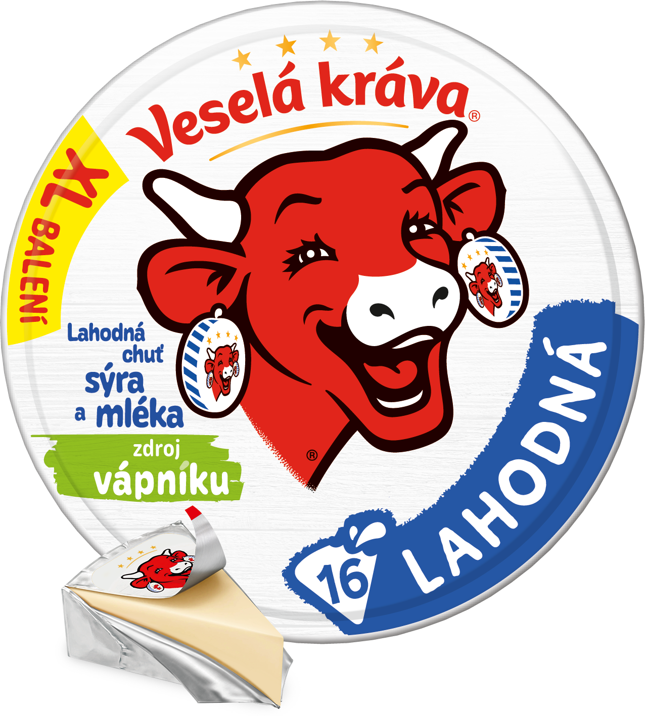 Veselá Kráva Lahodná XL Tavený sýr (16 ks)