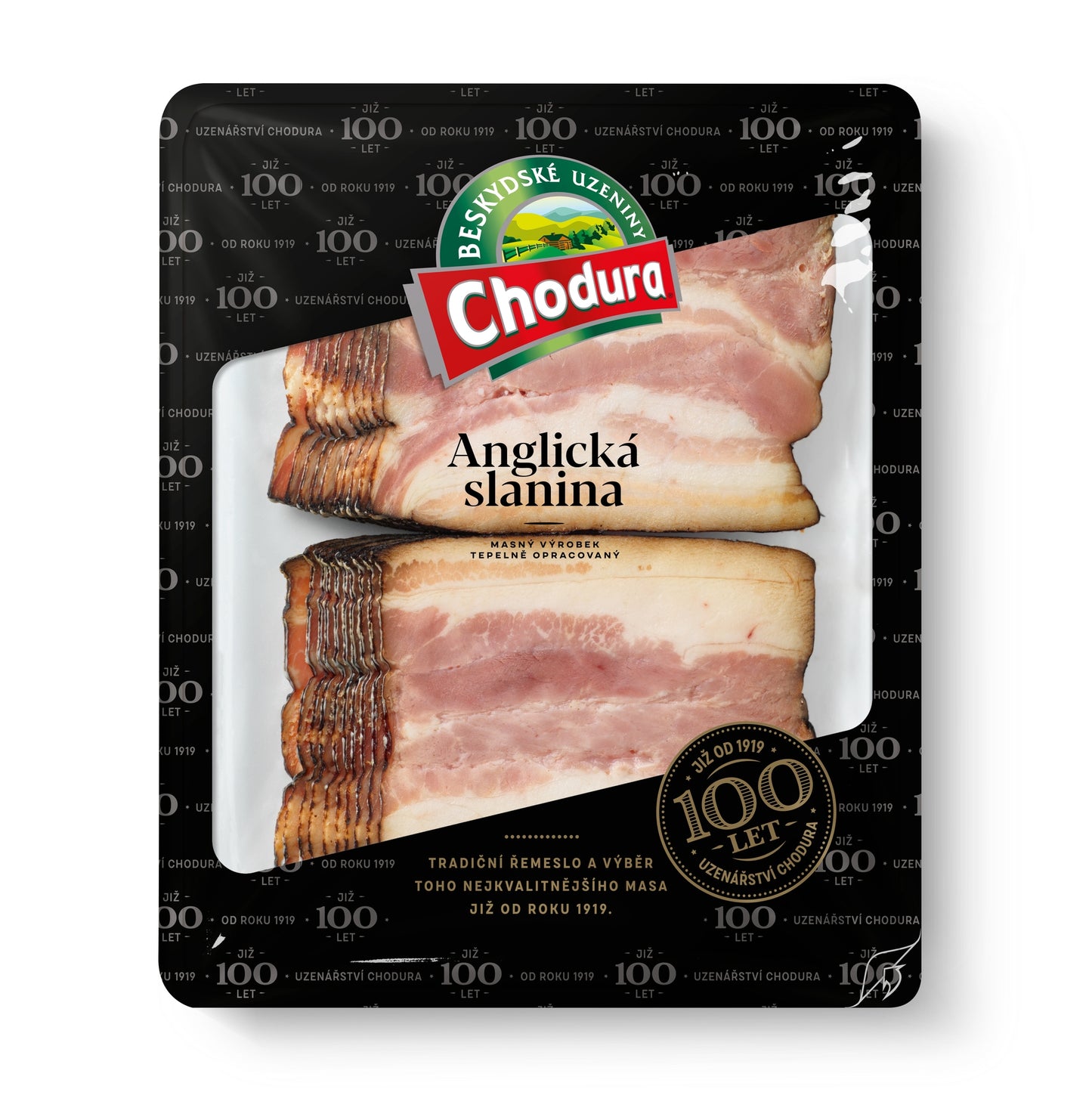 Chodura Anglická slanina plátky  (90% masa)