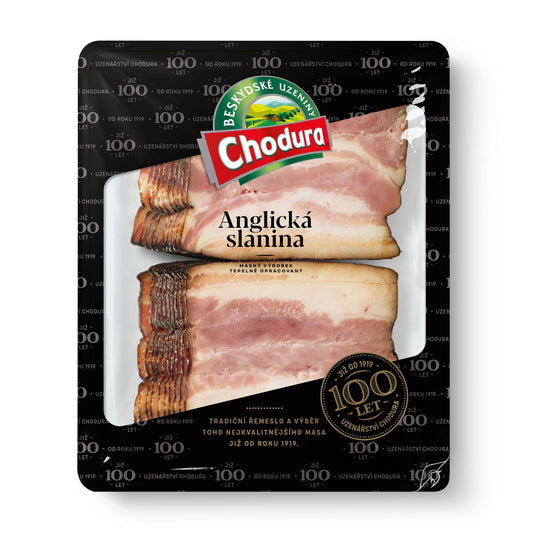 Chodura Anglická slanina plátky  (90% masa)