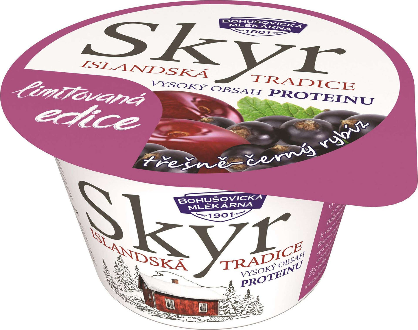 Bohušovická mlékárna Skyr tradiční islandský výrobek třešně - černý rybíz (0,1%)