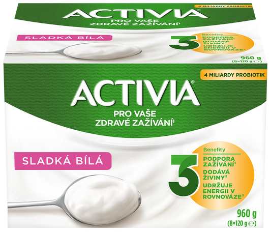 Activia Probiotický jogurt bílý slazený 8x120g