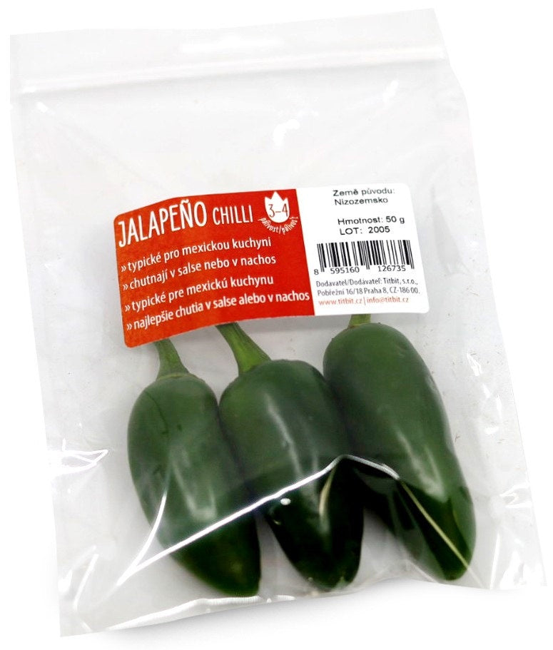 Titbit Chilli zeleninové papričky Jalapeño, balení