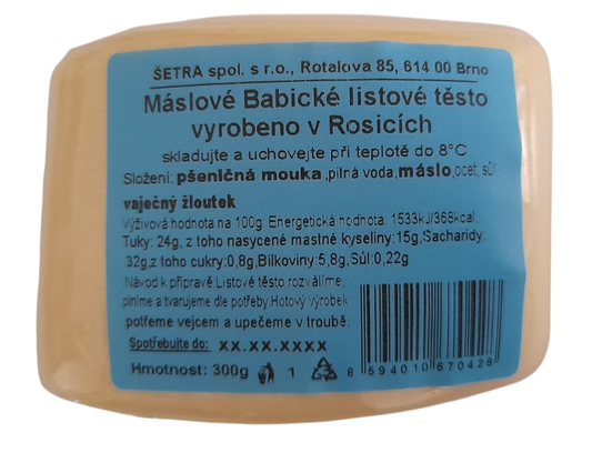 Šetra Listové těsto máslové