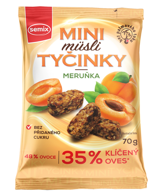 Semix Mini müsli tyčinky Meruňka bez lepku