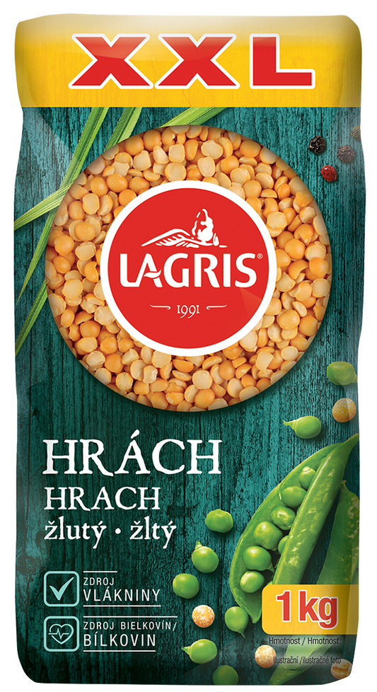 Lagris Hrách žlutý loupaný půlený