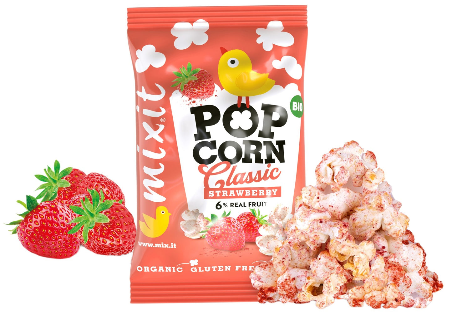 Mixit BIO popcorn - Jahoda do kapsy